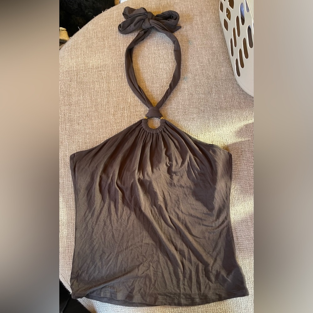 Michael Kors Size L HalterTop Coffee Brown Like New